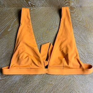 KIKIRIO Orange Triangle Swim Bikini Top in Tiger S